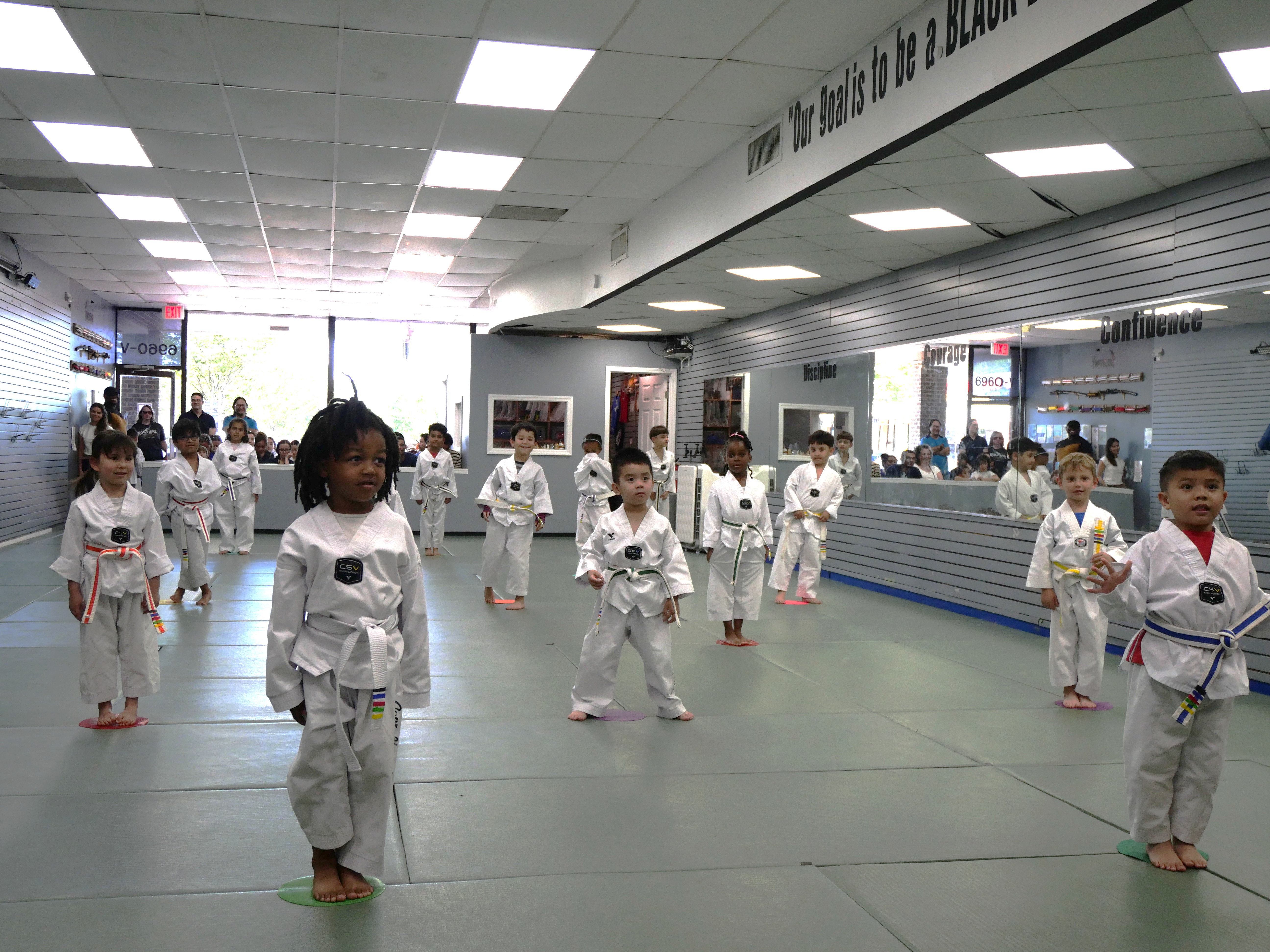 Kids building coordination through martial arts