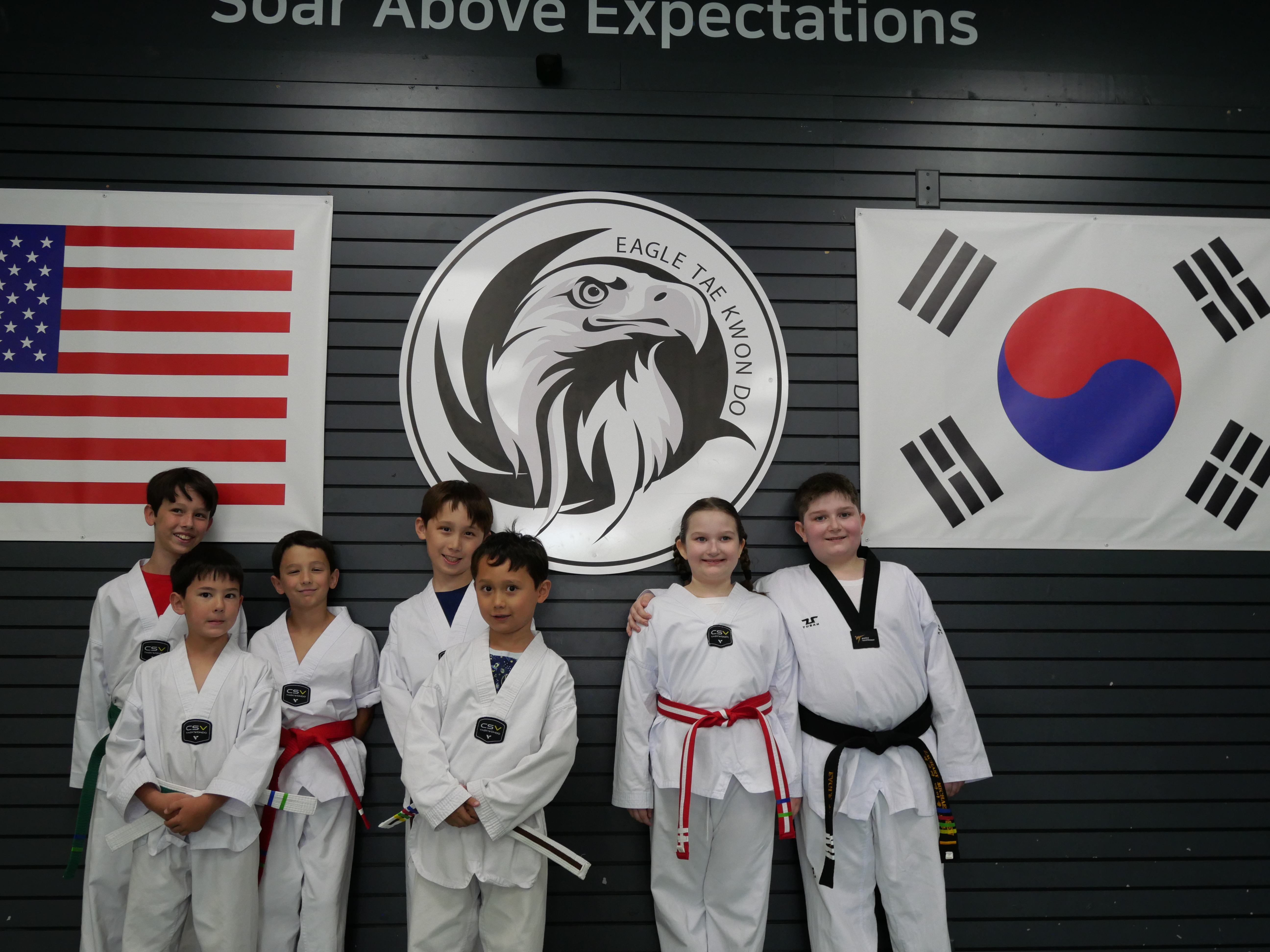 Homeschool students training together during a daytime class