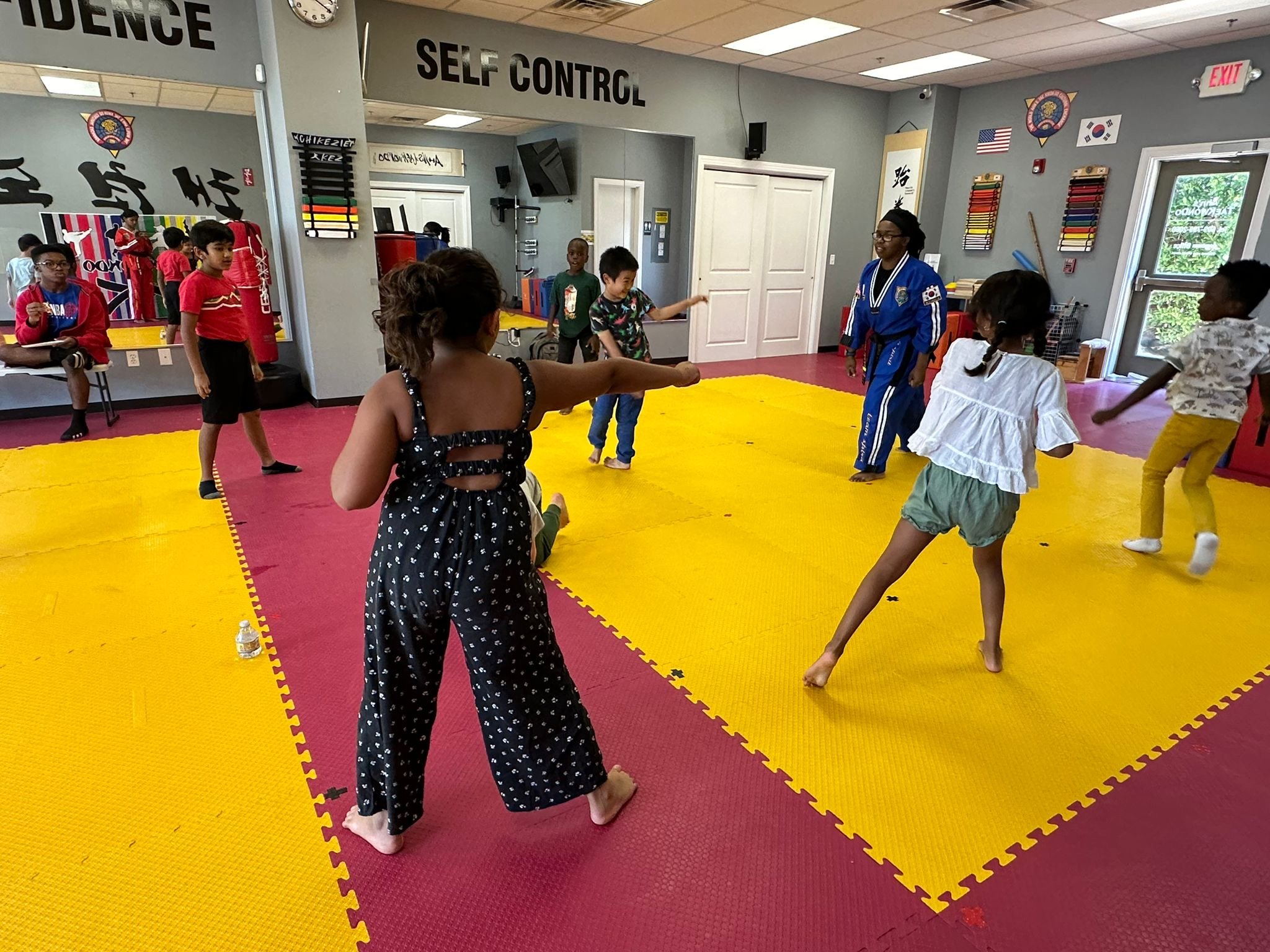 Students posing together at Ahn's Taekwondo in Plainsboro