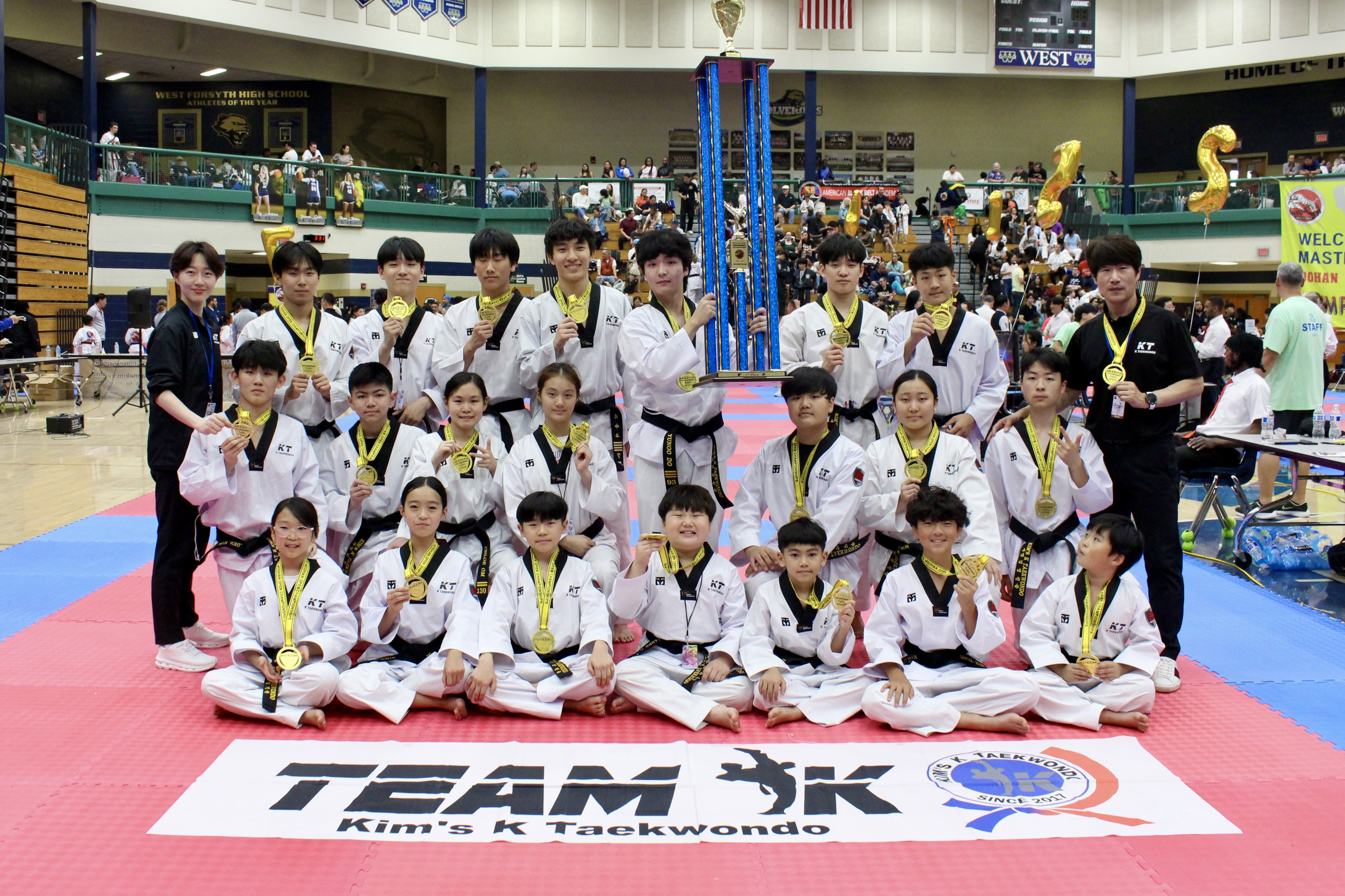 TEAM K athletes and instructors at Kim's K Taekwondo