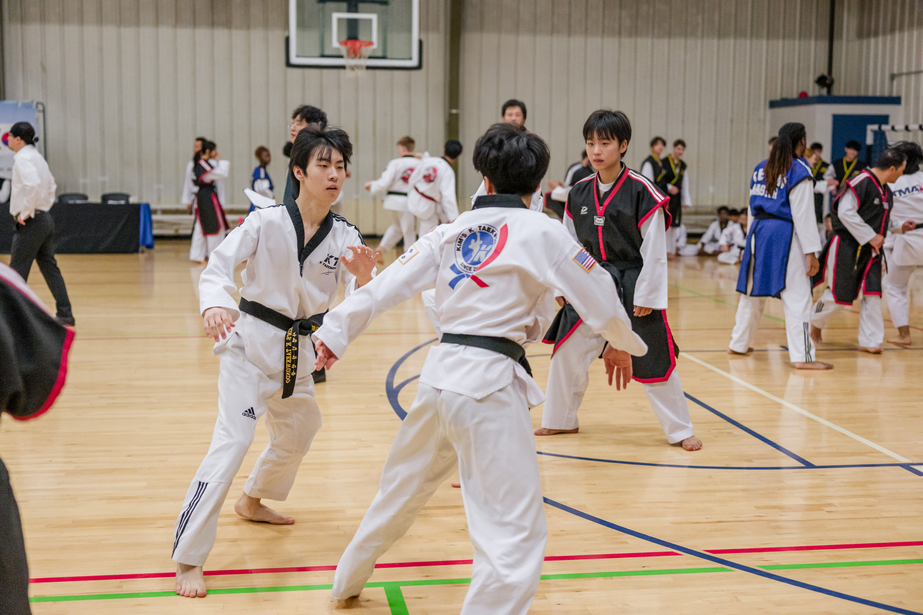 Sparring match at a tournament