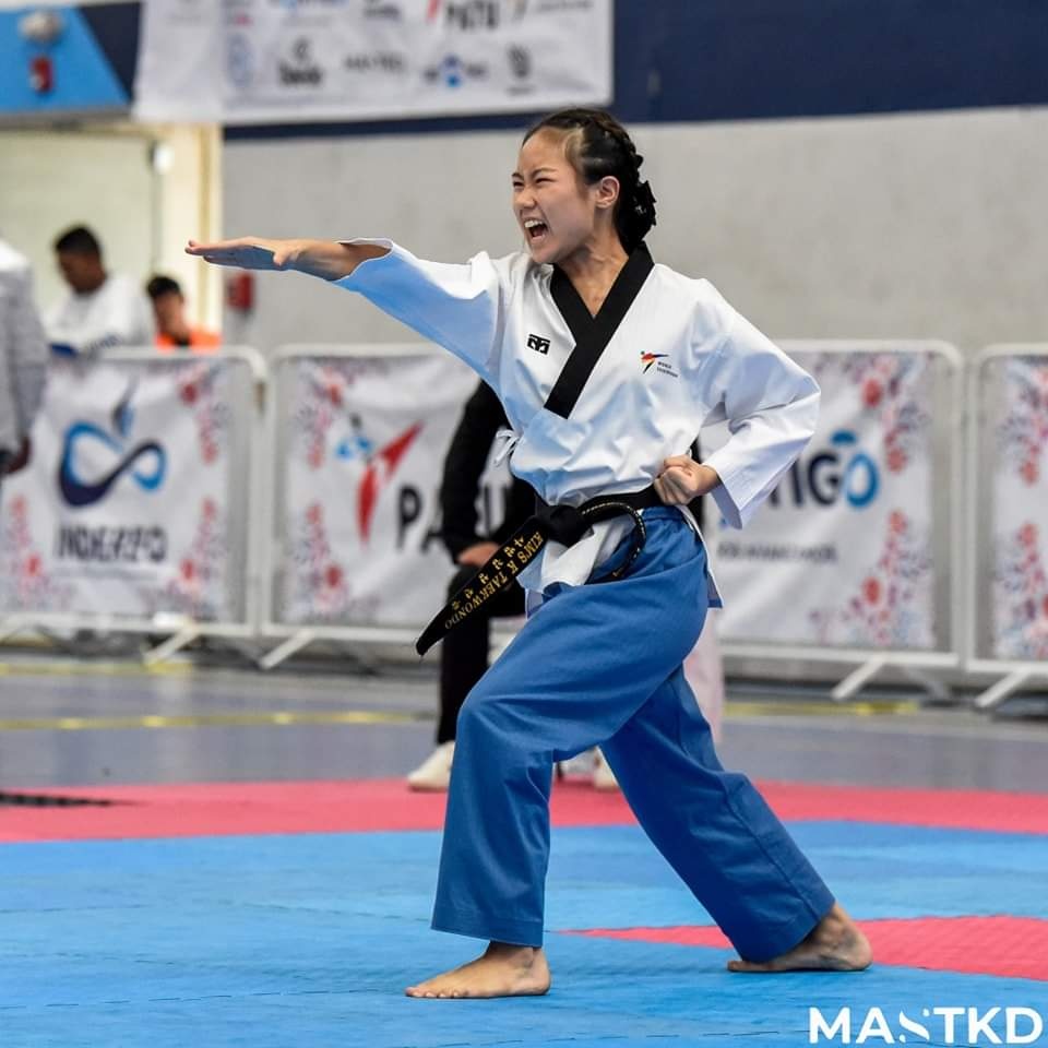 Athlete competing in individual poomsae