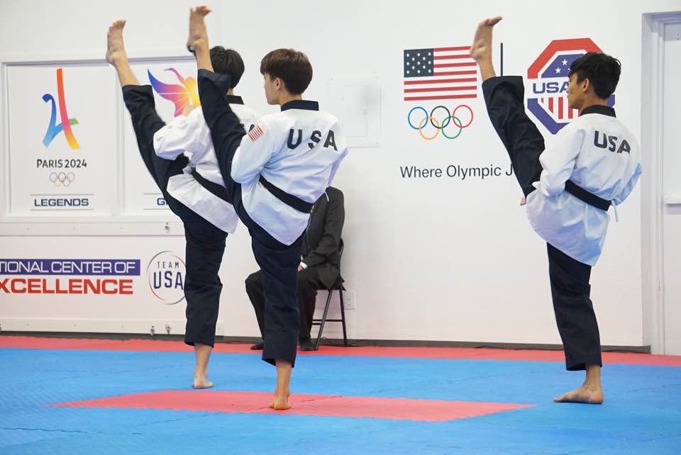 Athletes training at the USATKD National Center of Excellence