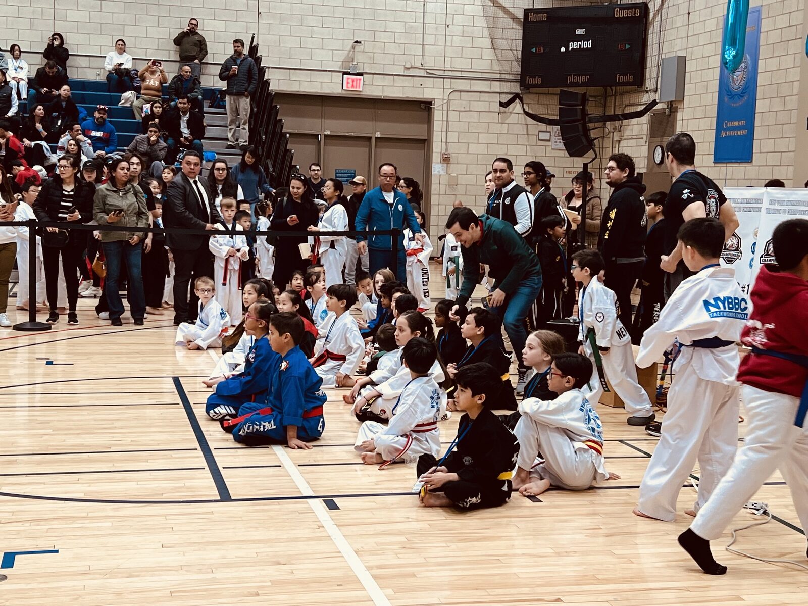 Team members seated together during a tournament day